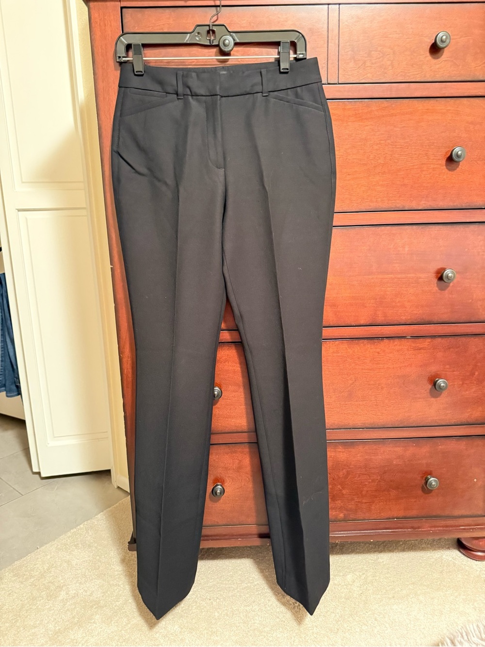 White House Black Market Black Tailored Straight-Leg Dress Pants